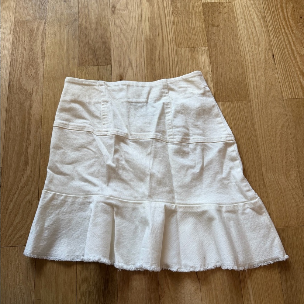 Asymmetric Denim Mini Skirt - Picture 2 of 3